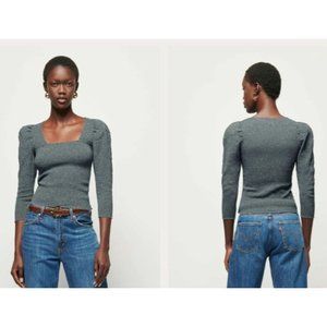 Nation LTD Alexandra Smocked Three Quarter Sleeve Top Size Small NEW!